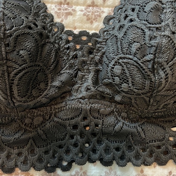 NWOT Aero Lace Padded Convertible Racerback Bralette Dark Grey Aeropostale - Picture 4 of 10